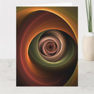 Carte De Remerciements Art fractal moderne abstrait en spirale 3D couleur