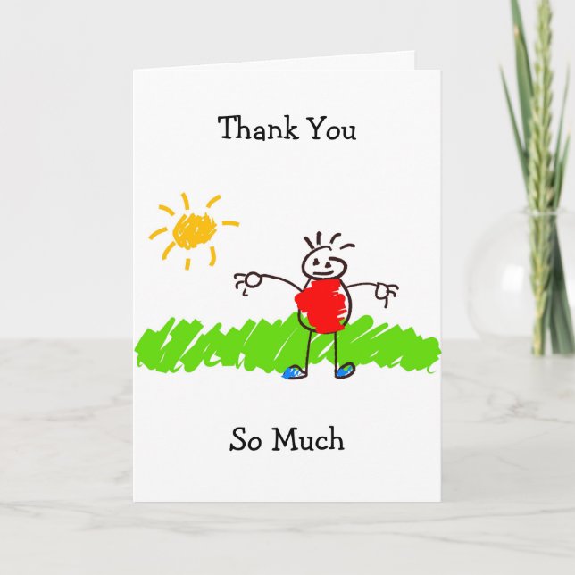 Carte De Remerciements Art Kiddie, Merci, tant de choses (Devant)