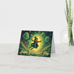 Carte De Remerciements Art magique de la Saint-Patrick avec lutin