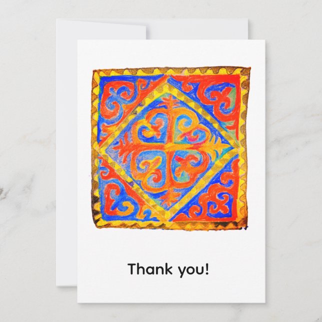 Carte De Remerciements Art nomade (Devant)