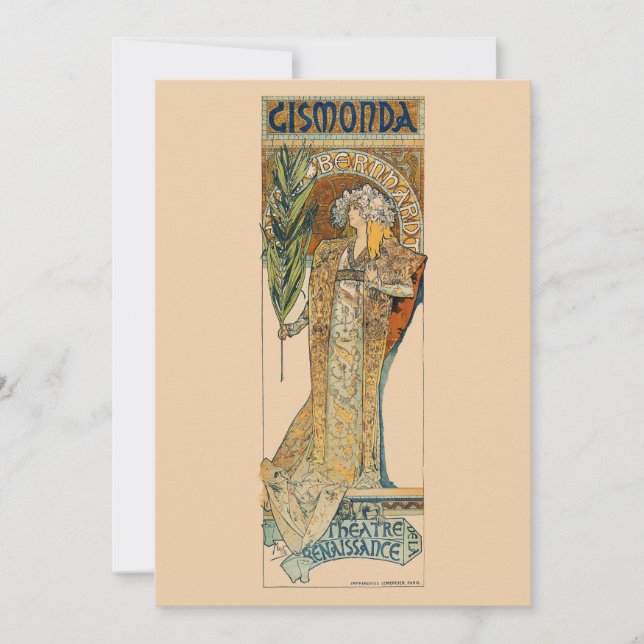 Carte De Remerciements Art Nouveau (Devant)