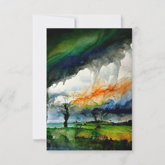 Carte De Remerciements Art numérique à l'encre d'alcool Rainstorm Rainbow (Devant)