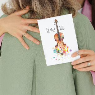Carte De Remerciements Art numérique de violon aquarelle