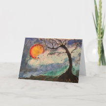 Art original de l'aquarelle : Un arbre de souhaits