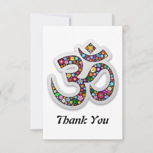 Carte De Remerciements Art symbolique floral Namaste