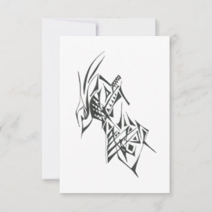 Carte De Remerciements Art tribal abstrait noir et blanc de tatouage