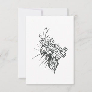 Carte De Remerciements Art tribal abstrait noir et blanc de tatouage de t