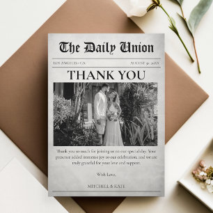 Carte De Remerciements Article de journal de mariage