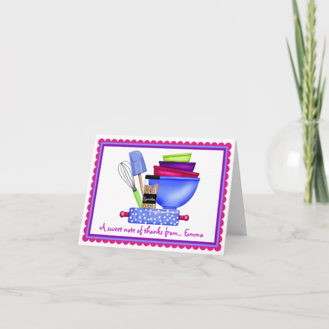 Carte De Remerciements Articles de cuisine Cuisine Cuisine Remerciements  (Devant)