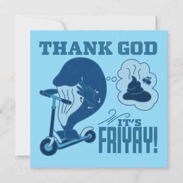 Carte De Remerciements ASL Friday Design - Thank God It’s Friyay!  (Devant)