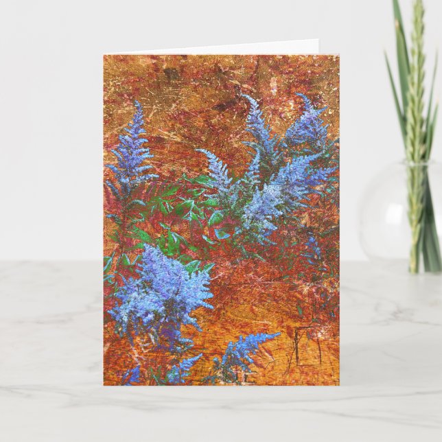 Carte De Remerciements Astilbe Dusty Blue à bord (Devant)