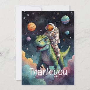 Carte De Remerciements Astronaute sur Dino dans l'espace