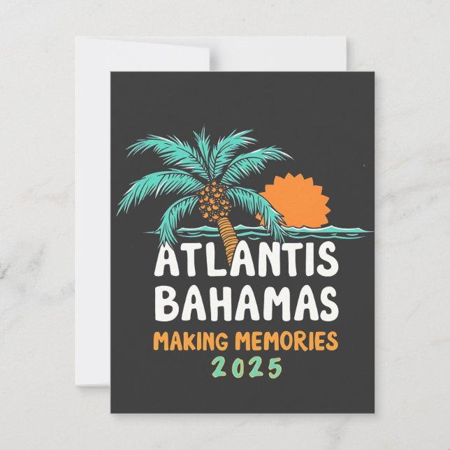 Carte De Remerciements Atlantis Bahamas Créer des souvenirs 2025 (Devant)