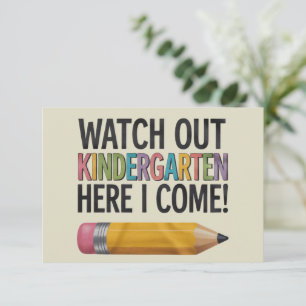 Carte De Remerciements Attention à la maternelle ici je reviens à l'école
