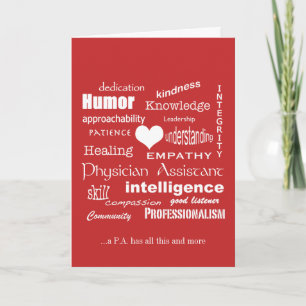 Carte De Remerciements Attributs de l'assistant médical/texte blanc