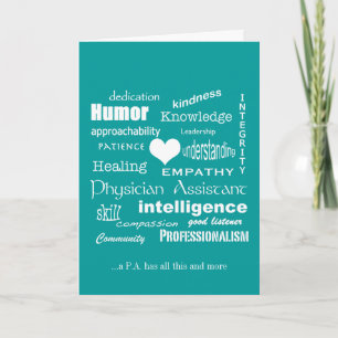 Carte De Remerciements Attributs de l'assistant médical/texte blanc