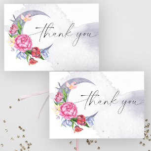 Carte De Remerciements Au-delà de la lune Fleurs remerciements pour la ba