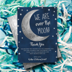 Carte De Remerciements Au-Dessus De La Lune   BABY SHOWER