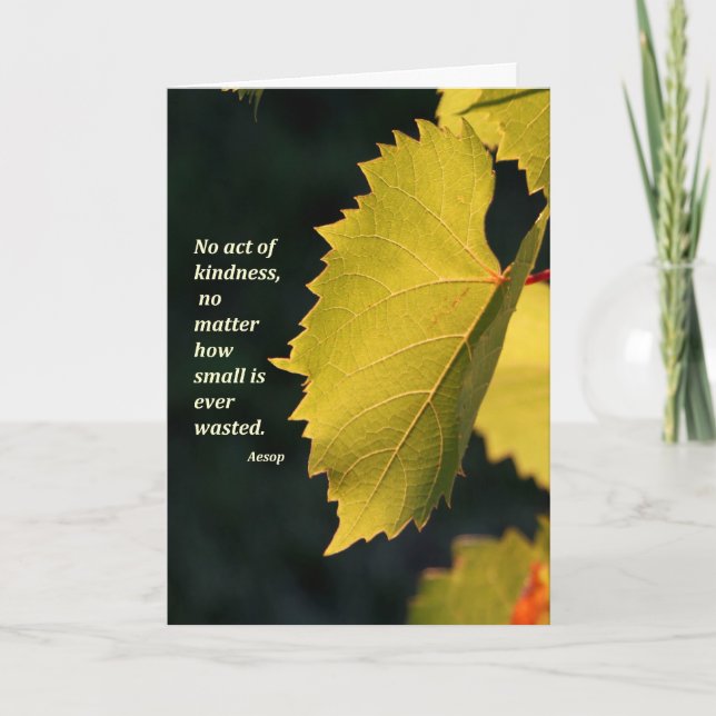 Carte De Remerciements Aucun acte de la gentillesse n'est jamais gaspillé (Devant)