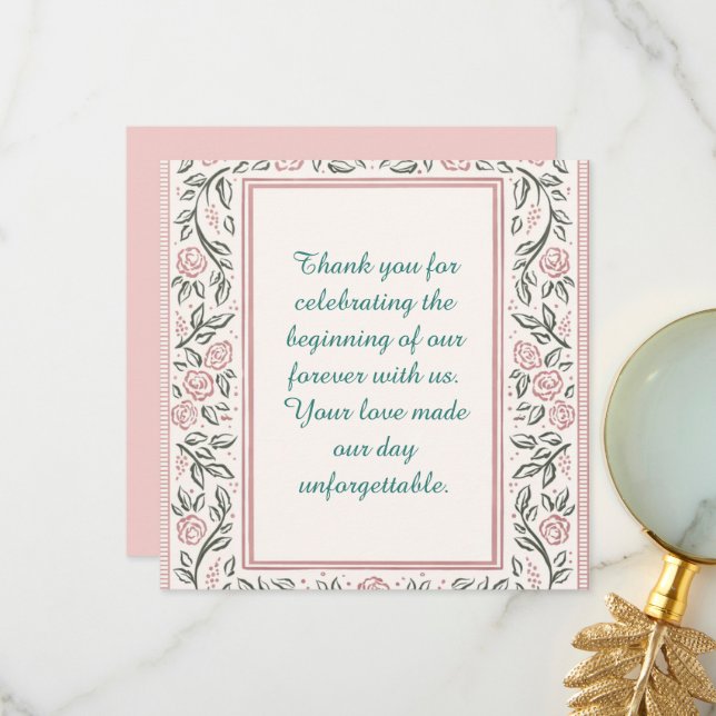 Carte De Remerciements Aujourd'hui commence pour toujours (Devant/Arrière en situation)