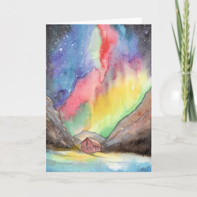 Carte De Remerciements Aurora dans la vallée (Devant)