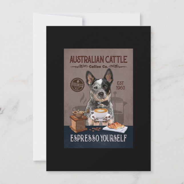Carte De Remerciements Australian Cattle Dog Coffee Club Amoureux des chi (Devant)