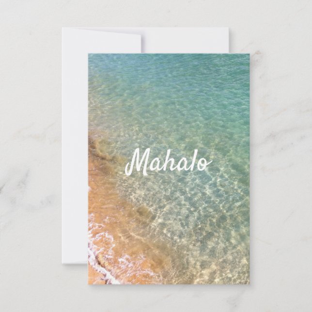 Carte De Remerciements Autocollant Coeur Hawaii Ocean Aloha (Devant)