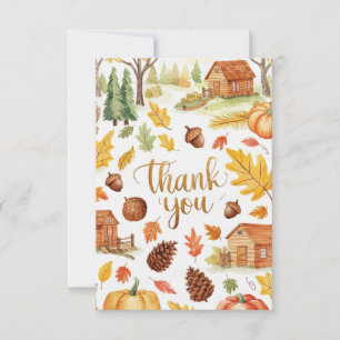 Carte De Remerciements Automne automne éditable de forêt