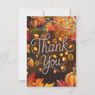 Carte De Remerciements Automne Boho Editable Automne