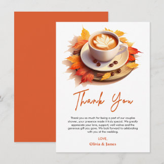 Carte De Remerciements Automne Le Mariage Parfait Mélange Couple Shower