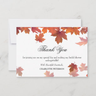 Carte De Remerciements Automne Maple Feuilles Fête des mariées