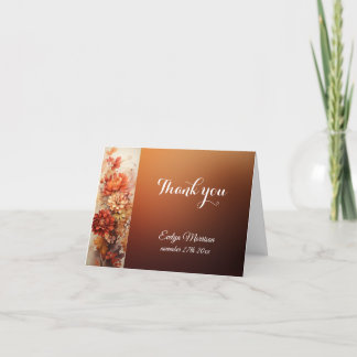 Carte De Remerciements Automne mignon Gnome Feuilles d'automne Anniversai