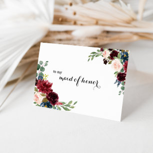 Carte De Remerciements Automne Rustique Bourgogne domestique d'honneur Me