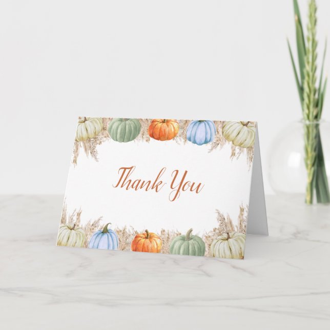 Carte De Remerciements Autumn Boho Pampas Grass Thank You Card | Fall (Devant)