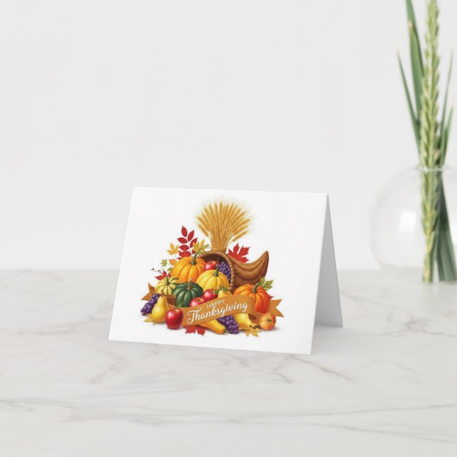 Carte De Remerciements Autumn Harvest Blessings — Thanksgiving Card (Devant)
