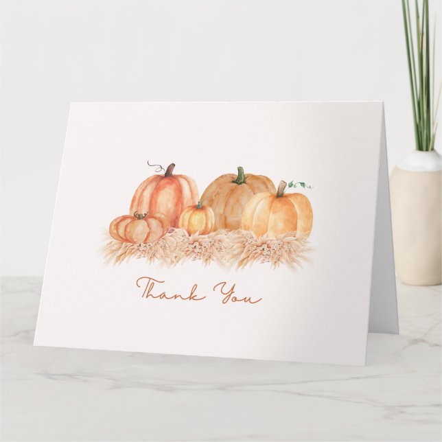 Carte De Remerciements Autumn Pampas Grass Thank You Card | Neutral Boho (Devant)