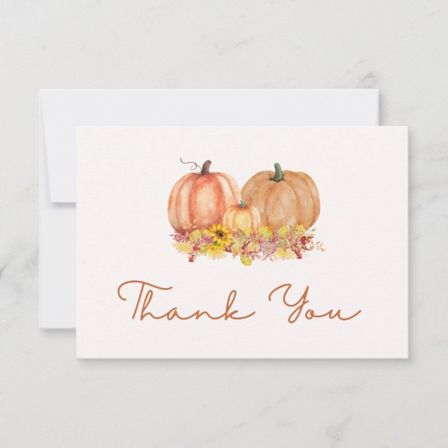 Carte De Remerciements Autumn Pumpkin Baby Shower Thank You Card – Boho (Devant)