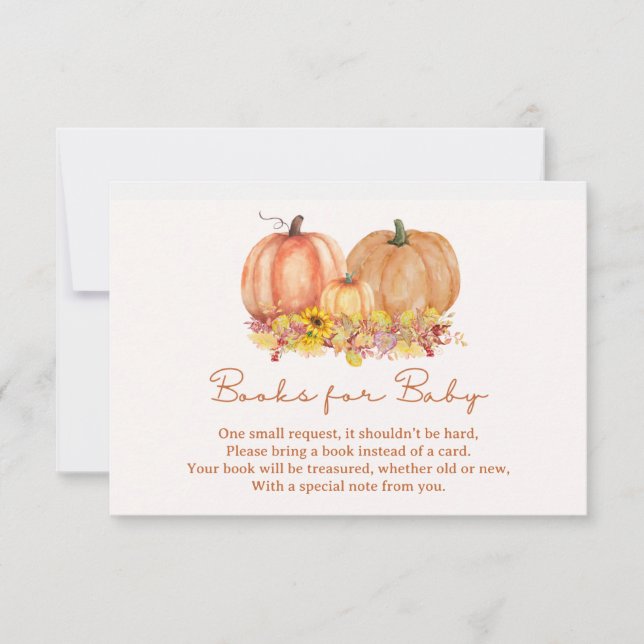 Carte De Remerciements Autumn Pumpkin Books for Baby Card – Boho Fall (Devant)