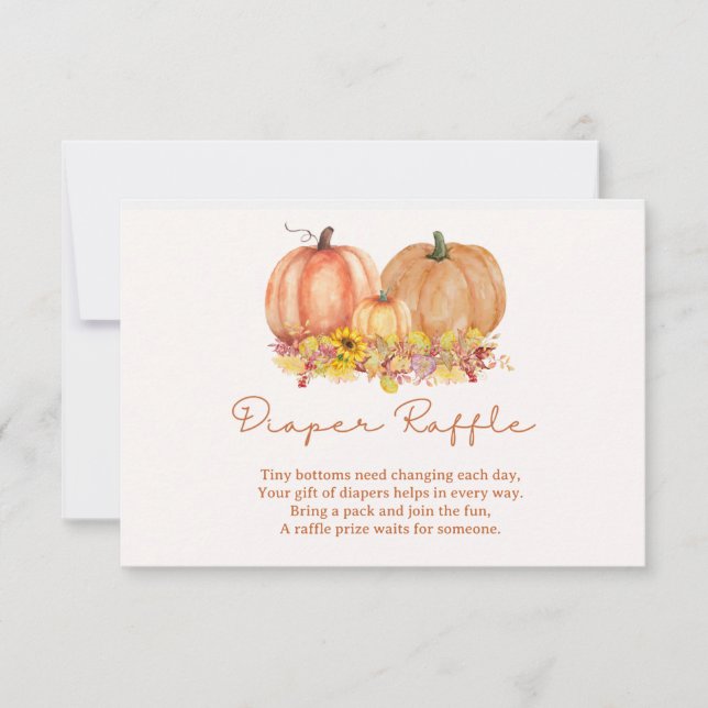 Carte De Remerciements Autumn Pumpkin Diaper Raffle Card – Boho Fall (Devant)