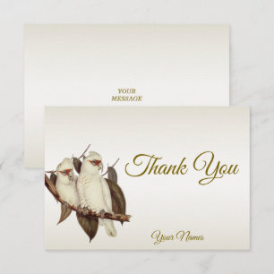 Carte de remerciements aux oiseaux blancs