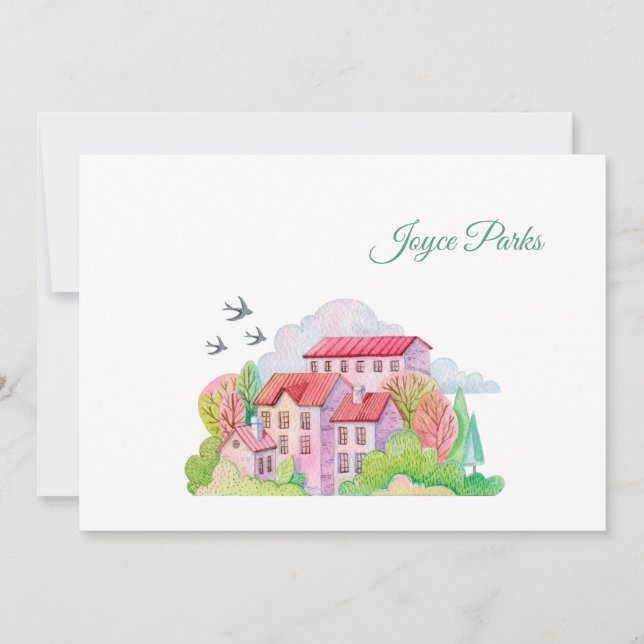 Carte De Remerciements Avales retour au printemps Papier à lettres person (Devant)