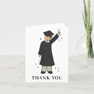 Carte De Remerciements Avatar de garçon personnalisé  Diplôme d'études se