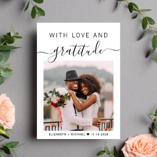 Carte De Remerciements Avec Amour Et Gratitude Mariage Photo