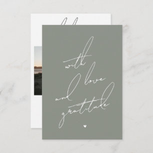 Carte De Remerciements Avec amour et Gratitude message pré-imprimé