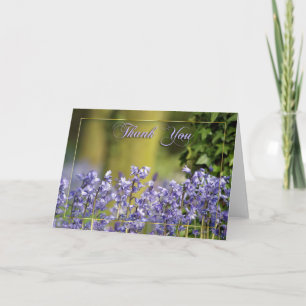 carte de remerciements avec des cloches bleues