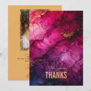 Carte De Remerciements Avec la photo Celestial Elegance Marble Symphonie