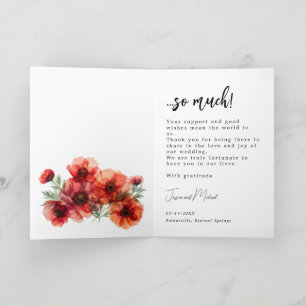 Carte De Remerciements Avec la photo Scarlet Petal Serenade