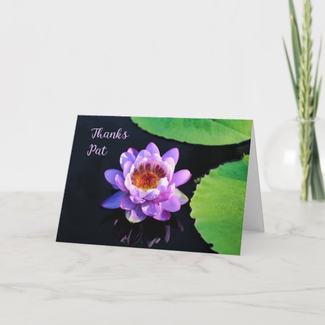 Carte de remerciements avec Pat avec Water Lily (Devant)