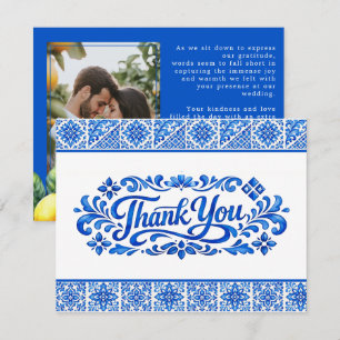 Carte De Remerciements Avec photo Azul & Limone Romance