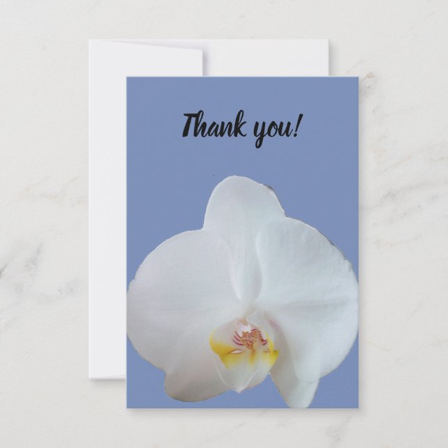 Carte de remerciements avec photo d'une orchidée b (Devant)
